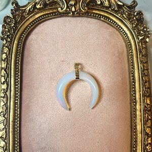 Opalite  crescent moon pendant